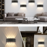 Applique murale LED noire moderne étanche pour intérieur, chambre, couloir, escalier, hôtel, salon – Décoration murale