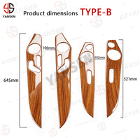 Revêtement de panneau de porte intérieur en fibre de carbone imitation bois de noyer pour Mercedes Benz Classe C GLC W205 2014-2020, accessoires de voiture de luxe