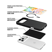 Coque de téléphone AG Feeling Black Edge avec motif vache laitière dorée et cochon pour iPhone 17, 17 Pro Max, 16 Pro, 15, 15 Pro Max, 15 Pro, 14 Pro Max – Coque magnétique