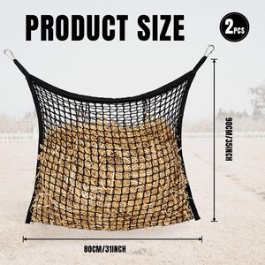 Sac à alimentation en maille pour chevaux, filet à foin en nylon à alimentation lente, rangement suspendu pour chevaux - Product Image 2
