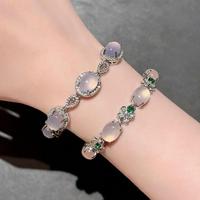 Colliers et bracelets de luxe de haute qualité pour femmes, avec pendentif en pierre rose sculptée, halo de cristal, bijoux élégants personnalisés