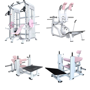 Equipo de Gimnasio Rosa Personalizado para Mujeres, Máquina Smith Comercial, Máquina de Sentadillas con Barra, Entrenamiento de Fuerza para la Parte Inferior del Cuerpo con Carga de Placas - Product Image 2