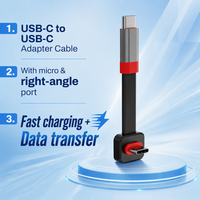 Câble Plat à 90 Degrés TPE Haute Vitesse 10 Gbit/s pour Transfert de Données et Audio, Adaptateur de Charge Rapide et Sûre 3A pour Téléphone et Ordinateur Portable