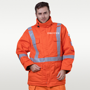 Ucuz yol madencilik elektrikçi pamuklu iş tulumu ceket yansıtıcı yangına dayanıklı FR iş elbisesi güvenlik giyim kış ceket - Product Image 1