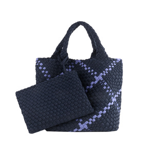 <span class=keywords><strong>Sacs</strong></span> à main d'été pour femmes en cuir PU, tricotés à la main, portables, avec fermeture éclair, logo personnalisé - Product Image 4