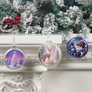 <span class=keywords><strong>Bolas</strong></span> de cristal de Navidad personalizadas, venta al por mayor, <span class=keywords><strong>bolas</strong></span> de cristal planas de Navidad vacías - Product Image 1