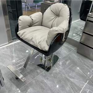 Silla de Peluquería Más Vendida, Silla de Barbero Giratoria Negra de Cuero con Altura Ajustable - Product Image 3