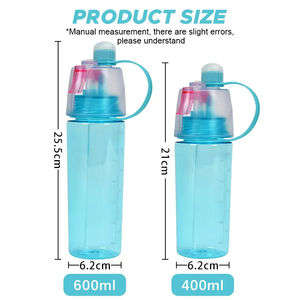 600ml Plastic Outdoor Sports <b>Water</b> <b>Bottle</b> with Direct Drinking Straw Travel Mist <b>Spray</b> - Product Image 5