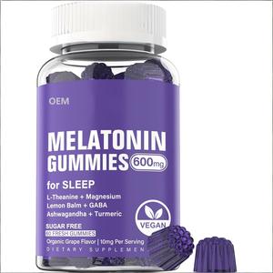 Gomitas de Melatonina con Magnesio, GABA y Cúrcuma con Sabor <span class=keywords><strong>a</strong></span> Uva para el Sueño, Relajación Nocturna y Bienestar en Adultos (No apto para Niños) - Product Image 1