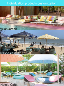 Ombrellone da Esterno Grande Formato Commerciale Resistente per Ristoranti, Caffè, Hotel, <span class=keywords><strong>Giardino</strong></span> D2.2m D3M Forma Rotonda Rosso Parasole da Patio - Product Image 5