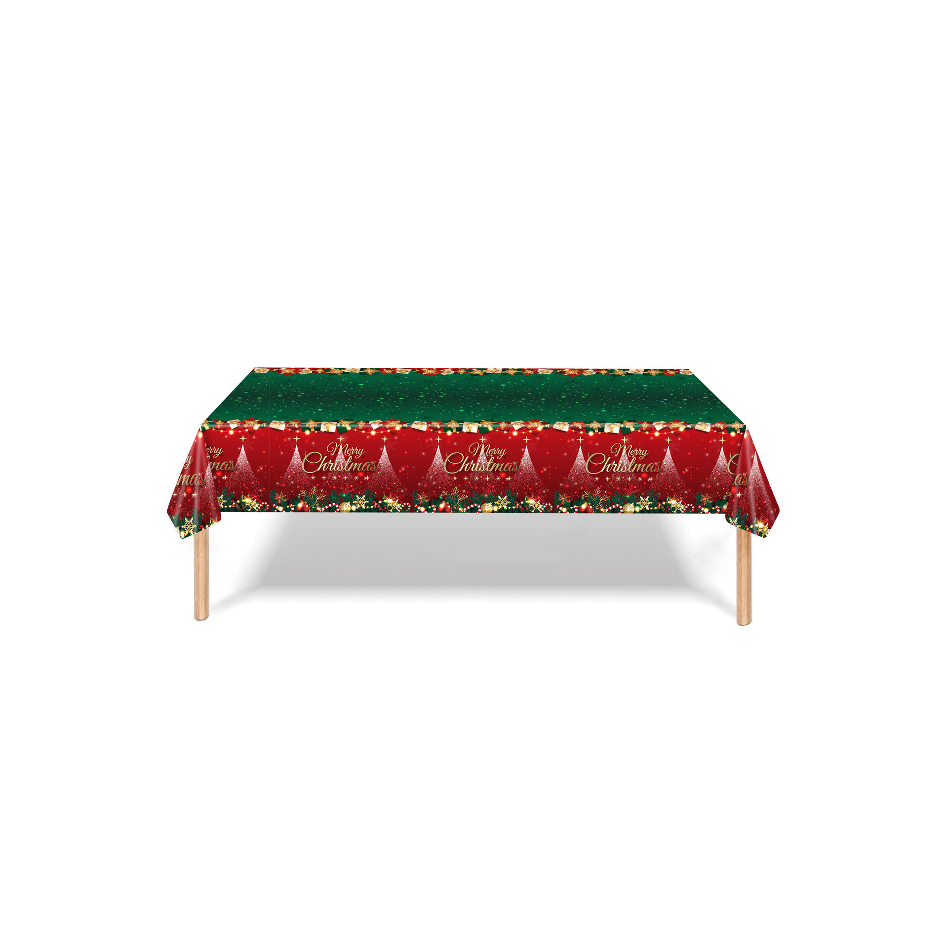 Nappe de Noël rouge et verte 137*274CM