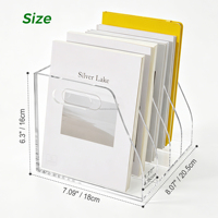 Organisateur de bureau vertical 4 compartiments en acrylique transparent pour documents, magazines et livres, idéal pour le bureau, la maison et l'école - Fabrication OEM