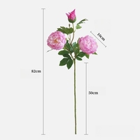 Fleur de pivoine artificielle de haute qualité, toucher réel, 3 têtes, pour décorations de mariage et murales, pour la fête des pères