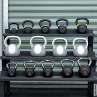 Kettlebells en fonte revêtue de poudre SMARTFIT, ensemble de poids pour l'entraînement en force, pour la salle de sport, entraînement du corps