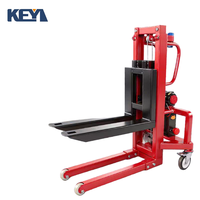 Chariot élévateur manuel compact KEYI avec déplaceur latéral électrique à batterie plomb-acide, manutention stable, économie d'énergie, empileur de palettes durable