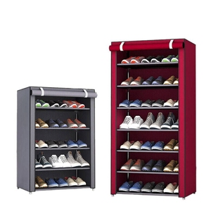 Meuble à chaussures autoportant 4/5/6/8 niveaux, organisateur de rangement pour la maison, étagères à chaussures en tissu avec housse anti-poussière non tissée - Product Image 1