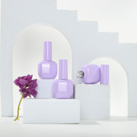 Bouteilles violettes lumineuses vides de vernis à ongles d'OEM/ODM, bouteilles rechargeables carrées opaques de vernis à ongles sûres UV 15ml