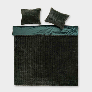Đau thông màu xanh lá cây Jacquard thỏ Chevron chần chần nổi sang trọng Fluffy coverlet Quilt Vua bộ đồ giường Khăn trải giường sang trọng - Product Image 6
