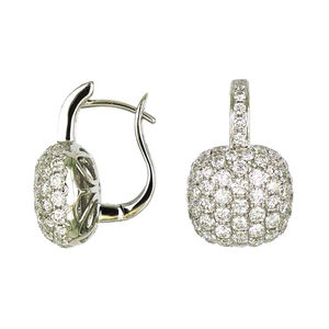 Pendientes Colgantes de Plata de Ley 925 con Forma Cuadrada y Diamantes Pavé, Joyería de Lujo, Hipoalergénicos, Accesorio para Mujer - Product Image 1