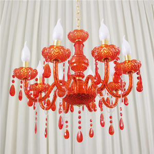 Nueva Lámpara de Araña de Cristal Acrílico Rojo, Artículos para Bodas, Decoración para Pabellones de Rituales, Accesorios para Decoración de Lugares, Guía para el Camino de Boda - Product Image 1