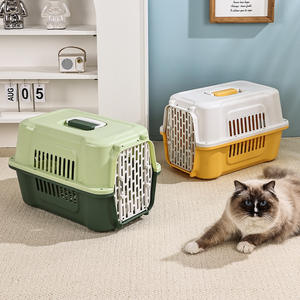 Confortable chat sortie boîte de voyage grille Portable voiture transportant des boîtes à air pour animaux de compagnie en plastique chat transporteur boîte - Product Image 1