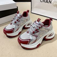 Chaussures de sport pour femmes, style dad shoes, rehaussantes, modèle identique à celui de Zhao Lusi, nouvelle collection 2025, légères, amincissent visuellement les pieds