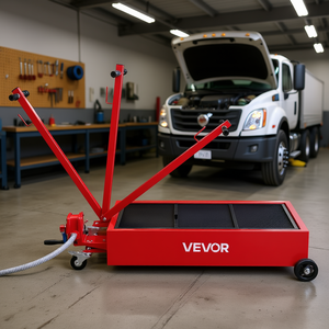 Vevor 20-Gallon Low Profile <b>Oil</b> <b>Drain</b> <b>Pan</b> With Manual Pump And 7.2 Ft Hose For Trucks - Product Image 2