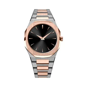 Low Moq Customize Logo Minimalist Watch Oem Stainless Steel Thin Simple Design Wrist Watch