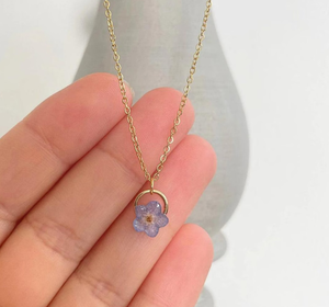 Collana con ciondolo a forma di fiore a secco collana con ciondolo a forma di fiore regalo di anniversario per <span class=keywords><strong>lei</strong></span> - Product Image 5