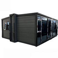 Maison conteneur pliable et extensible standard de 40 pieds, entièrement meublée, pour bureau, hôtel, dépliegement rapide