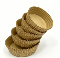 Moules à cupcakes en papier kraft brun biodégradable écologiques, résistants au four, jetables, avec impression anglaise, pour boulangerie et fêtes