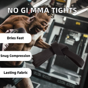 Pantalones Cortos de Compresión para Karate No Gi MMA, con Logotipo Frontal, de Secado Rápido y Transpirables, para Grappling - Product Image 2