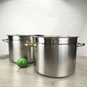 도매 대형 맞춤 사이즈 곰솥 식당용 두꺼운 국솥 상업용 조리를 위한 스테인리스 스틸 재고 냄비 - Product Image 5