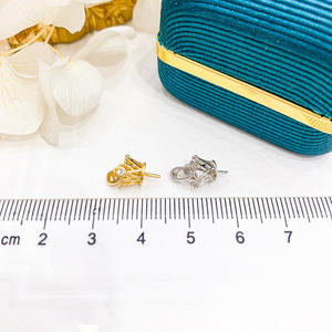 Colgante de Plata S925 con Cuentas Redondas de 8-12 mm, Collar DIY para Mujer con Corona de Oro Blanco y Diamante 30588, Accesorio - Product Image 3