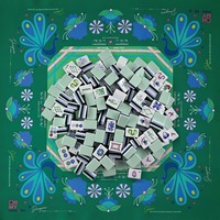 Jeu de Mahjong professionnel américain à 4 couches, 160 tuiles, bleu pâle, en acrylique lourd, émeraude, Peaco