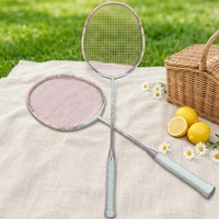 Raquette de badminton en carbone monobloc sans joint avec cordage haute élasticité, fabriquée en matériaux composites de nano-carbone de pointe