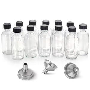 Botellas de chupito de vidrio redondas Boston para bebidas de jengibre con cubierta de baquelita negra 60ml - Product Image 3
