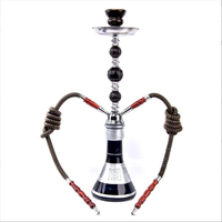 Nouveau Narguilé de Luxe Moderne en Métal et Verre, Design Arabe, 2 Tuyaux, pour Clubs et Pubs - Vente en Gros 2026