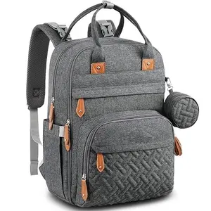Fralda Saco Mochila Multi função Waterproof Travel Essentials Baby Bag com almofada de mudança, Stroller Straps & Chupeta Caso Unisex