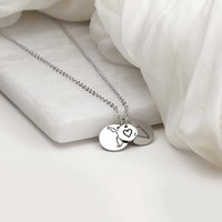 Meilleur ami cadeau trois pièces petite pièce pendentif à breloque soeur collier d'amitié personnalisé bijoux personnalisés