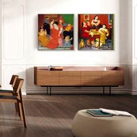 Peint à la main célèbre Impression grosse fille danseuse Portrait peinture à l'huile sur toile fête paysage peinture femmes boire photo