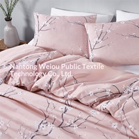 Ensemble de housse de couette et taies d'oreiller à imprimé floral Vio, trois pièces, polyester 600TC, lavable, fourni directement par le fabricant