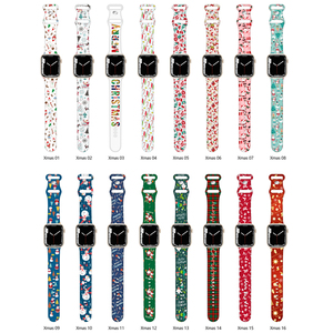 <span class=keywords><strong>Bracelet</strong></span> en silicone imprimé pour <span class=keywords><strong>Apple</strong></span> <span class=keywords><strong>Watch</strong></span> Ultra 49mm <span class=keywords><strong>Bracelet</strong></span> pour iWatch série 8 7 41 45mm 6 5 4 <span class=keywords><strong>se</strong></span> 3 40 44 42MM pour <span class=keywords><strong>bracelet</strong></span> de Noël - Product Image 2