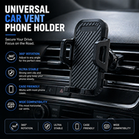 Support de téléphone universel 3-en-1 multi-scènes pour grille d'aération, avec ventouse puissante, col de cygne flexible et patins antidérapants en silicone