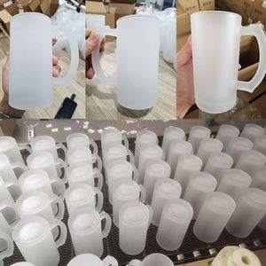 Verre à bière givré personnalisé de 16 oz avec poignée, logo sur mesure, vente en gros - Product Image 6