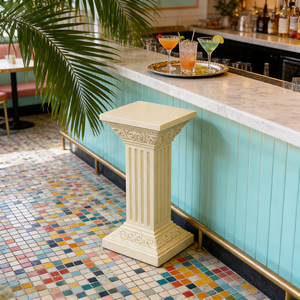 Piedistallo in Resina Stile Greco Scanalato - Finitura Effetto Pietra Crema, Colonna Decorativa per <span class=keywords><strong>Giardini</strong></span> e Patio in Stile Cottage <span class=keywords><strong>Inglese</strong></span> - Product Image 5