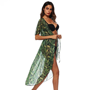 Venta al por mayor de Kaftanes Personalizados Estampados de Gasa para Playa, Kimonos de Verano, Cárdigans Bohemios para Mujer, Bikinis Sexys y Ropa de Playa - Product Image 4