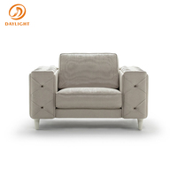 Fauteuil Chesterfield moderne en acier inoxydable, capitonné en velours et cuir, fauteuil de salon, fauteuil de détente, canapé simple pour hôtel
