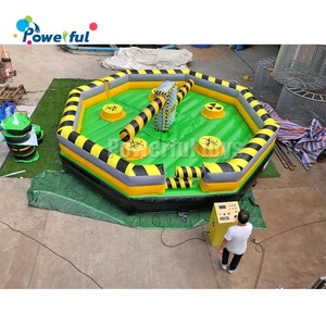 5m juego de deportes inflable Wipeout eliminador de juego de salto inflable colapso Juegos de parque de trampolín Wipeout - Product Image 6