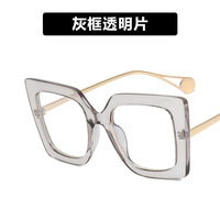 Monture de lunettes anti-lumière bleue carrée à monture complète pour femme, motif géométrique, style européen et américain, avec perles